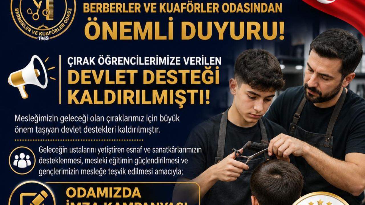 Afyonkarahisar Berberler ve Kuaförler Odası'ndan MESEM Desteği İçin İmza Kampanyası