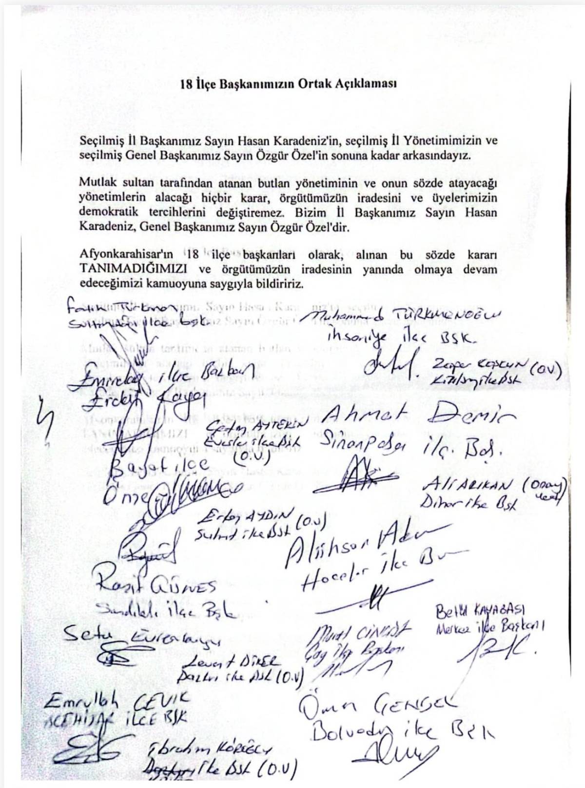CHP Afyon Teşkilatından İlk Tepki: Butlan Kararını Tanımıyoruz, Bizler İçin Yok Hükmündedir